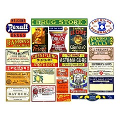 41 Colorful Apothecary Sticker Labels, Halloween Medicine Cabinet, 2 Sheets, e16