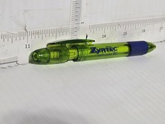 Zyrtec Pharmaceutical Rep Pen Drug Rep Green See-Through Vintage Plastic Ink Pen