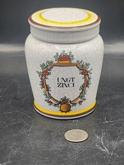 Vintage Apothecary Jar Herr Keramik „Unct Zinci“. Germany *READ *