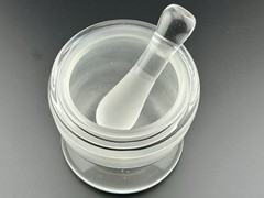 1940s Heavy Hand Blown Clear Glass Apothecary Mortar Pestle Pontil Pharmacy VTG