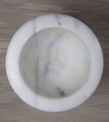 Marble Mortar & Pestle Set White w/ Grey Vein 4″x4.25″ Stone Spice Herb Grinder