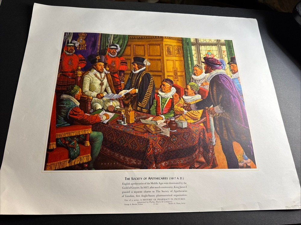 A HISTORY OF PHARMACY IN PICTURES 1954 PRINT#16 Great Gift For Doctor 22″×18″