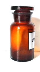 DERMATOLUM Vintage Glass Apothecary Pharmacy Brown Jar 250 ml