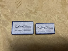 Schaufler Pharmacy Drug Co. Cardboard Prescription Pill Box Belleville ILL 2pcs