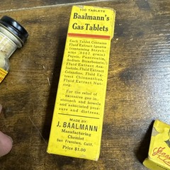 VINTAGE BAALMANN’S Gas Tablets Drugstore Apothecary MCM Medicine Pills Drugs