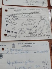 Antique Rx Prescription Forms 1964-65 Paper Ephemera Indiana Pharmacy Set Of 12