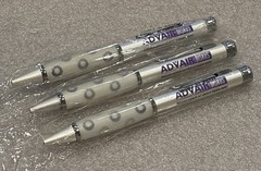 (3) Vintage Advair Pen Drug Rep Advertising Metal Heavy Pen In Original Wrap
