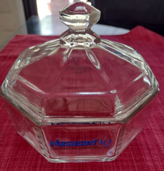 Vintage Allegra & Nasacort AQ Glass Candy Dish Pharma Rep Swag Promo 5″ w/cover