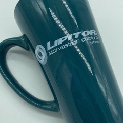 Lipitor Tall Teal Mug Pharmaceutical Promo Coffee Cup Medical-Core Ceramic Promo