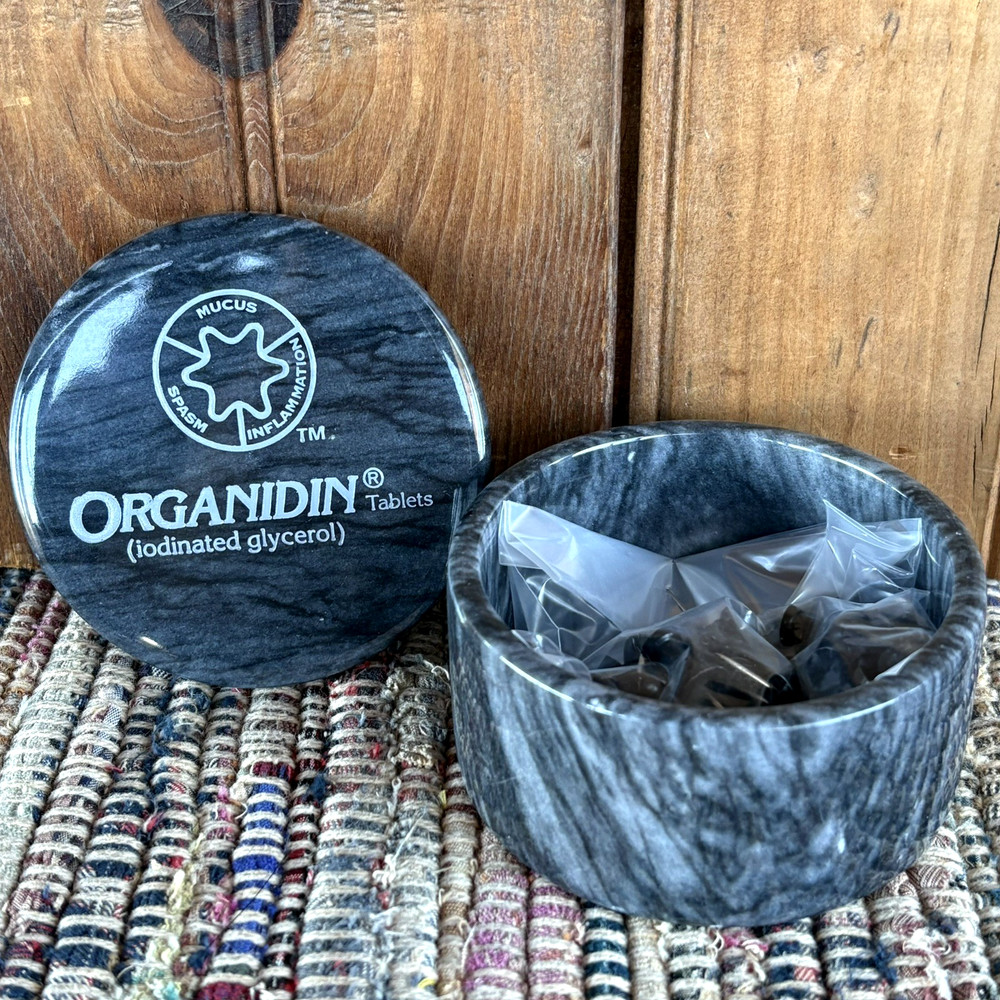 ORGANIDIN Marble Desk Trinket Jewelry Container Drug Rep Pharmaceutical Promo