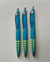 3 Zmax Drug Rep Pen Heavy Metal Blue and Yellow Textured Grip 🖊️ Pharmaceutical