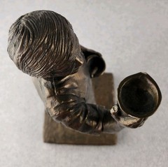 XL Bronze Apothecary Pharmacist Pharmacy Statue Trophy Award Figure Vtg