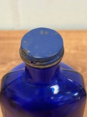 Cobalt Blue Coral Compackage Glass Antique Medicine Pharmaceutical Bottle
