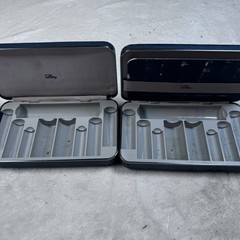 Vintage Eli Lilly Medical Ampule Case Lot of 2 Blue Metal Pharmacy Vial Tins