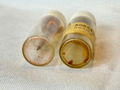 Art Deco BARD PARKER Blood Test Kit Dropper Cover Glass Empty Bottles & Cotton