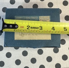 Vintage Pharmaceutical Cardboard Box W/Metal Corners Empty Abbott Labs Medicine