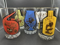 Vintage MCM Roerig Pfizer Pharmaceutical Glasses ’s Set Of 5