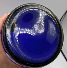 Chemist Apothecary Pharmacy Bottle Cobalt Blue 9.5” Glass Stopper Vintage