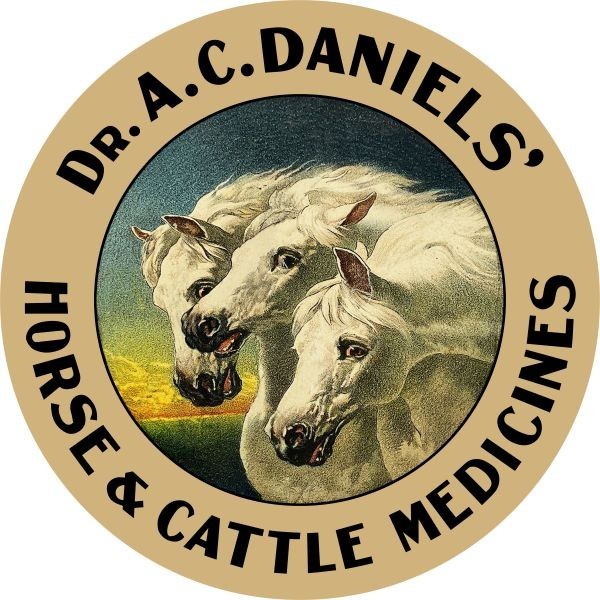 Daniels Horse & Cattle Medicines New Steel Sign: 24″ Dia. Round USA Made