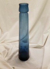 14″ Tall Cobalt Blue Apothecary Medicine Bottle Liquor Vase bubbled glass