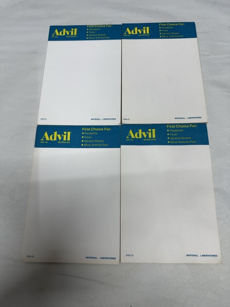 vintage advil notepads lot of 4 NEW