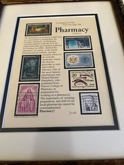 Framed History Of Pharmacy Stamps Jack Rabbit Professional Frame Pharmacist