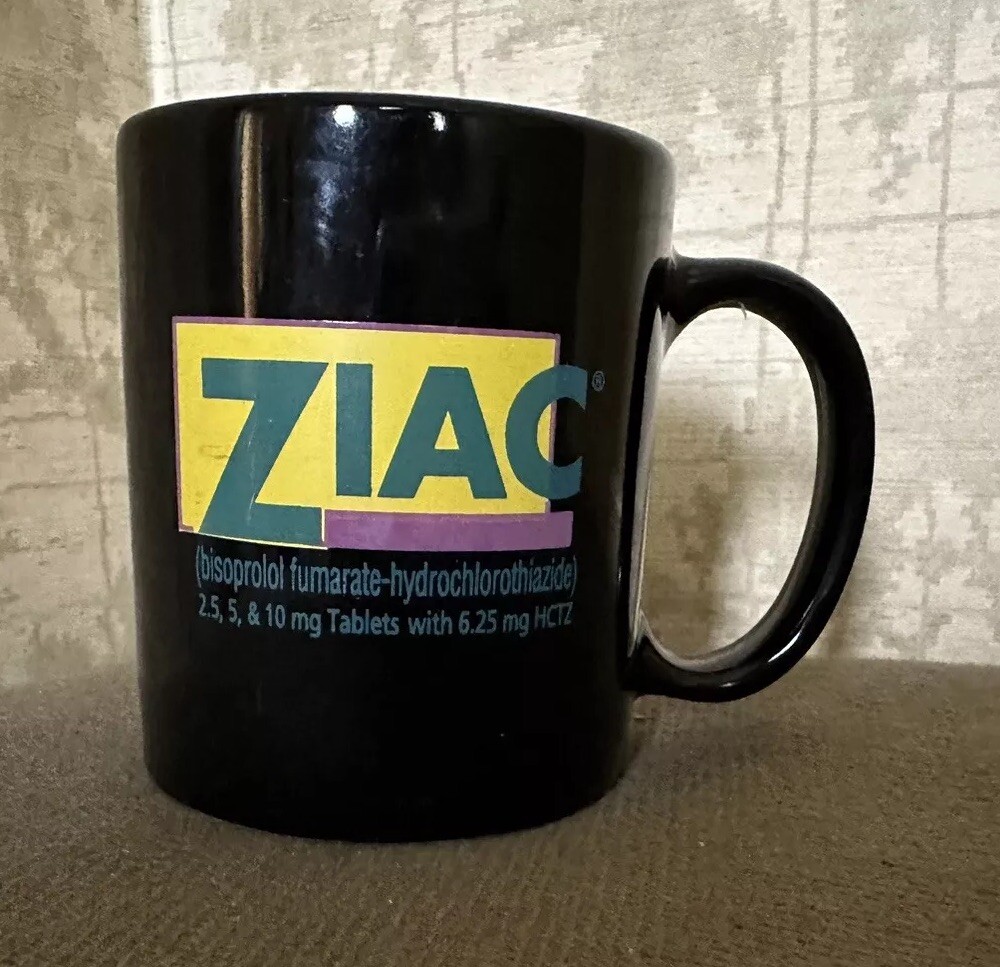 Vintage Drug Rep Ziac Mug Pharmaceutical Drug Rep Ad – Used