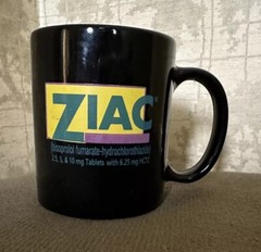 Vintage Drug Rep Ziac Mug Pharmaceutical Drug Rep Ad – Used