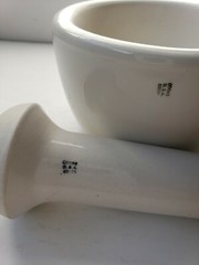 Coors USA Lrg Porcelain Mortar & Pestle Medicine bowl Pharmacy Science Lab solid