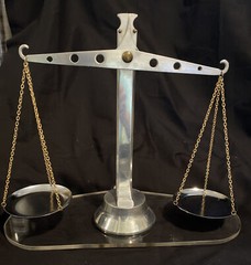 Vintage Chrome & Lucite Apothecary Pharmaceutical Balance Scale MCM Industrial