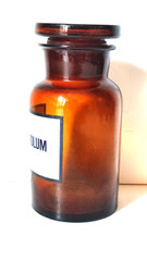 DERMATOLUM Vintage Glass Apothecary Pharmacy Brown Jar 250 ml