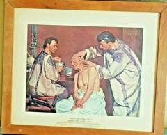 Vintage Double Sided Lithograph Medical Prints By Robert Thom „Damian And Cosmas