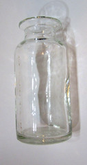 Vintage 40s Clear Glass Small 3″ Pharmaceutical Bottle Pharmacy Chemical Medical