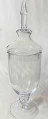 Large Clear Glass Apothecary Counter Display Jar with Large Fenial Lid 19.5″