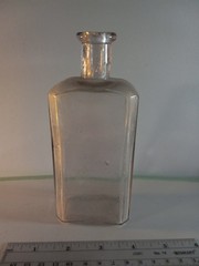Vintage Pharmacy Dental Science Apothecary Medicine Glass Bottle Pink Glass
