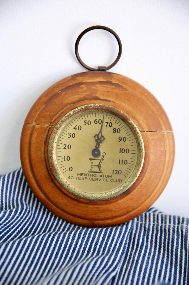Vintage Apothecary Drug Store Thermometer MENTHOLATUM Advertising medical sign