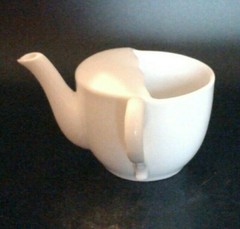 Vintage W T & C Germany Infant or Invalid White Porcelain Medicine Cup / Feeder