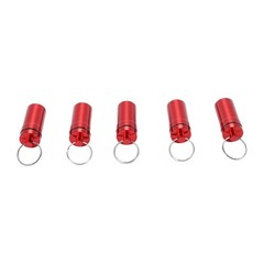 5pcs Mini Keychain Tablets Case Water Proof Outdoor Tablets Container Red