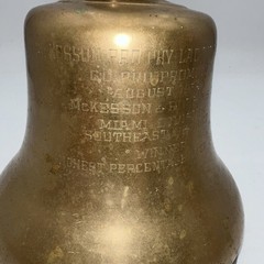 Salesmans Trophy 1954 Prophylactic Sales McKesson Robbins Brass Bell Over Quota