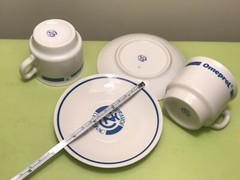 OLD PHARMACEUTICAL MEDICINE RANISAN LECEDIL.. DRUG ADVERTISING COFFEE SET 1970’s