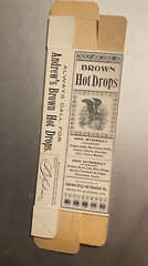 VTG Andrew’s Brown Hot Drops Medicine Advertising Box Brillion WI / Atteboro MA