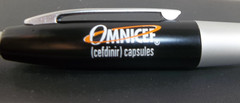 Lot of 2 Pharmaceutical Promo Pens – Omnicef & Biaxin XL Drug Rep Advertising