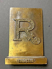 Vintage- Pharmacy Rx Bronze Advertising Premium Tinactin 1976 Paperweight