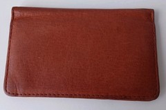 Brown Leather Pocket Card Wallet Case EMPTY/HOLDER ONLY Debossed Photofrin