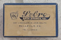 Vintage 1950 Pharmacy Pill Box Lubro Drug Store Bellevue PA Pittsburgh Ephemera