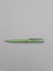 ZYRTEC Silver Green Heavy Metal Medical Drug Rep Pen Collectible Lot 4