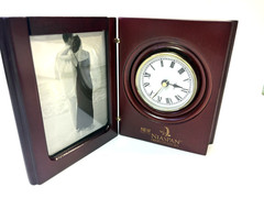 NEW Niaspan Niacin Pharmaceutical Cherry Wood Picture Frame Clock Premium Pharma