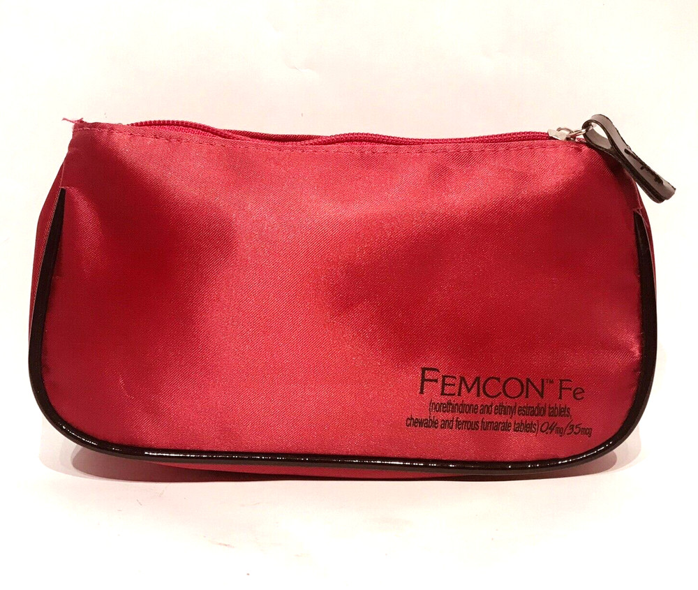 Pharmaceutical Collectibles FEMCON Fe Drug Rep Satin Pink Pouch with Zipper