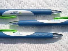 Drug Rep Pens 3 NEUPRO Rubber Coated Blue, White, Green Pretty Colors :-)