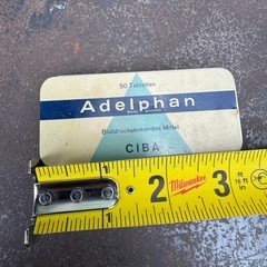 Vtg c.1960s ADELPHAN Advertising Medical Tin – GERMAN – EMTPY / NO CONTENTS
